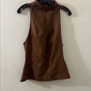 Zara Brown Suede Tank Top